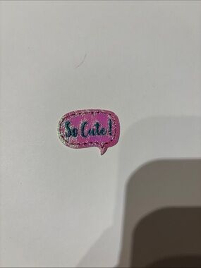 Pink 'So Cute!' Speech Bubble Patch
